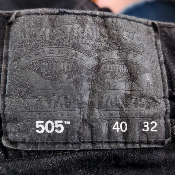 Men's Levi's Sz 40/32 505 Vintage Red Tab, Black Relaxed Fit Jeans - Picture 9 of 9